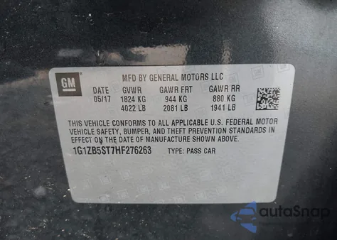 2017 Chevrolet Malibu Ls from USA, damaged, VIN 1G1ZB5ST7HF276263